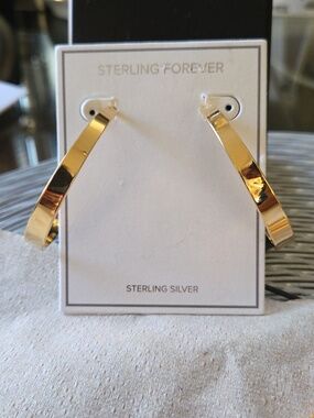 Gold-Tone Hoop Cuff Earrings -